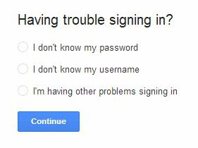 account recupero password di google